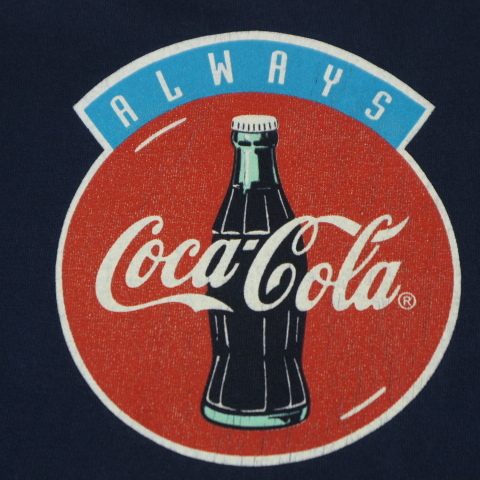 90s USA製 Coca Cola コカコーラ ポーラーベア Tシャツ XL ネイビー Polar Bears 白クマ キャラクター イラスト Coke 企業 ヴィンテージ_画像6