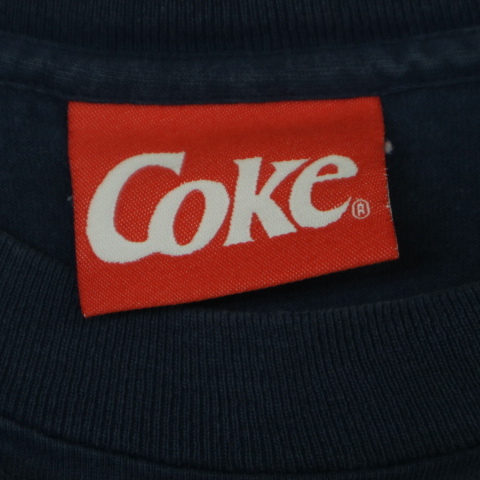 90s USA製 Coca Cola コカコーラ ポーラーベア Tシャツ XL ネイビー Polar Bears 白クマ キャラクター イラスト Coke 企業 ヴィンテージ_画像7