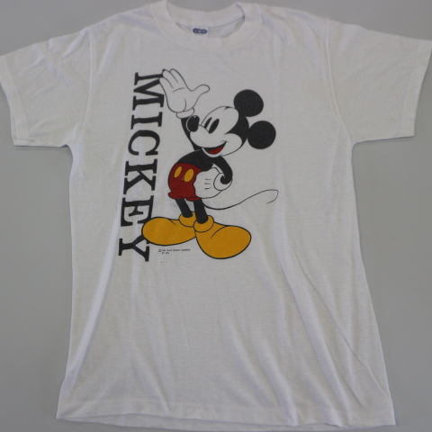 80s USA製 Disney MICKEY ミッキーマウス Tシャツ L ホワイト CHED Anvil ディズニー ミッキー キャラクター オールド ヴィンテージ_画像1