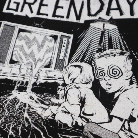 GREEN DAY グリーンデイ TV Wasteland Tシャツ S ブラック ロゴ American Idiot dookie バンド ロック_画像3