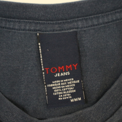 90s TOMMY JEANS トミージーンズ Tシャツ M ネイビー 半袖 フラッグ ロゴ トミーヒルフィガー オールド ヴィンテージ_画像5
