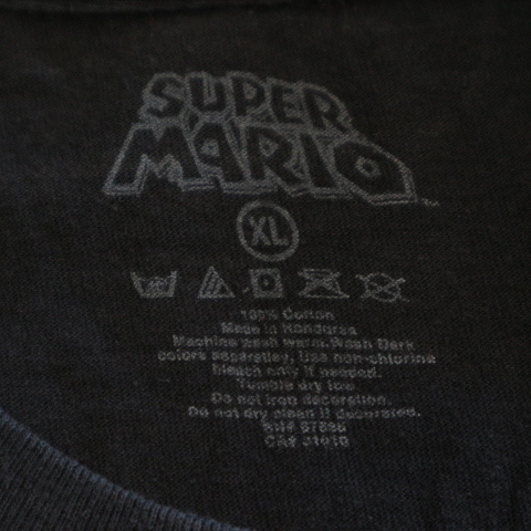 SUPER MARIO スーパーマリオ キャラクター Tシャツ XL ブラック 任天堂