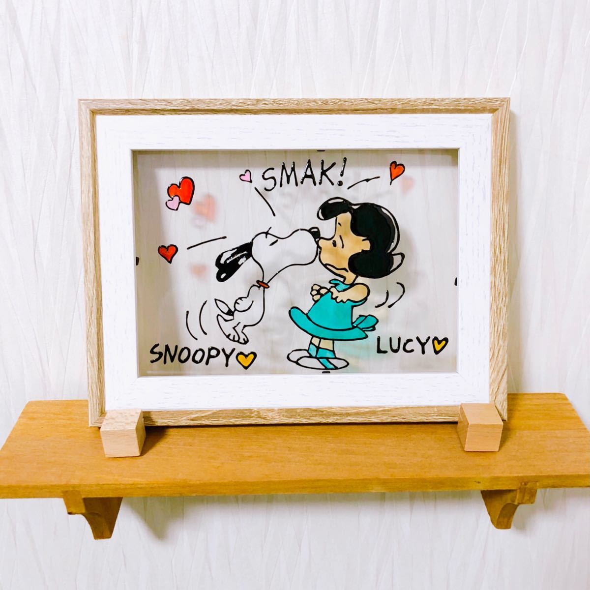 インテリア雑貨　スヌーピー　SNOOPY  ガラスペイント　ガラス絵　ガラスデコ