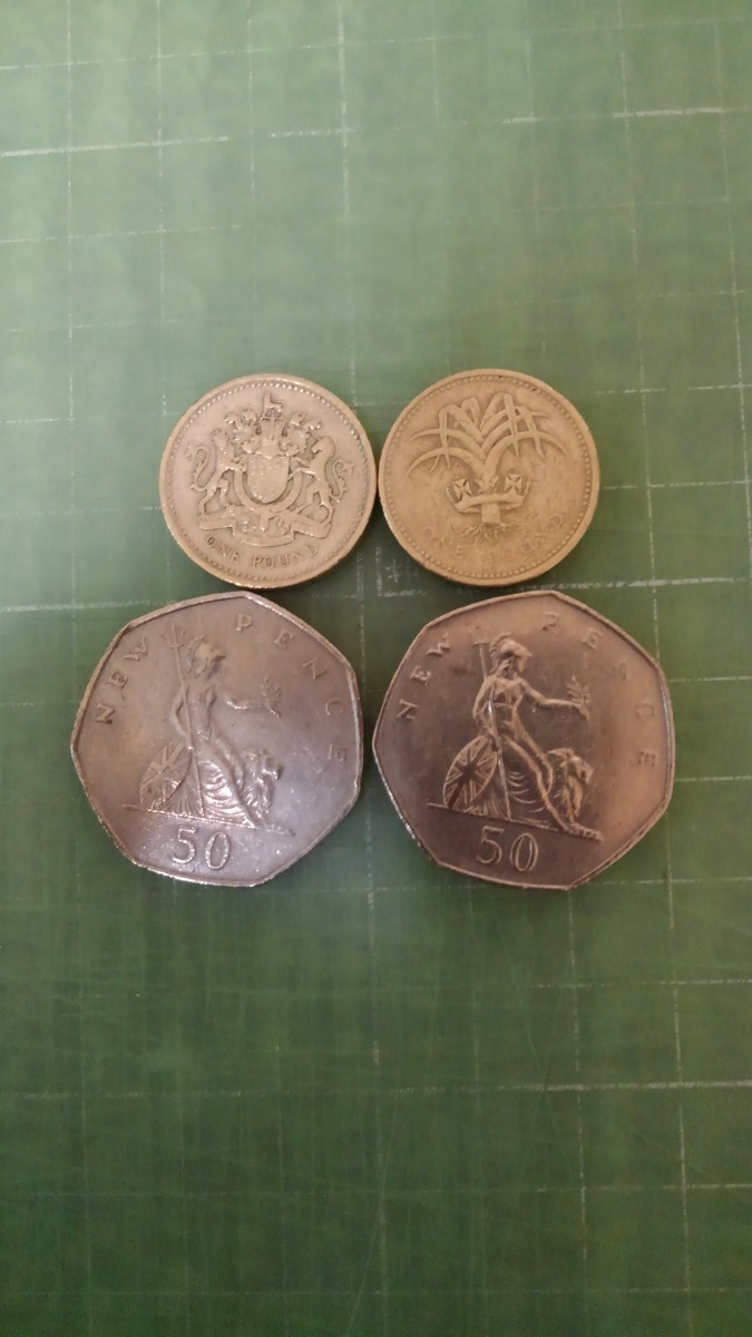 Paypayフリマ イギリス1ポンド 50ペンス硬貨 各2枚 1970 78 85年 Paypayフリマ イギリス1ポンド 50ペンス硬貨 各2枚 1970 78 85年