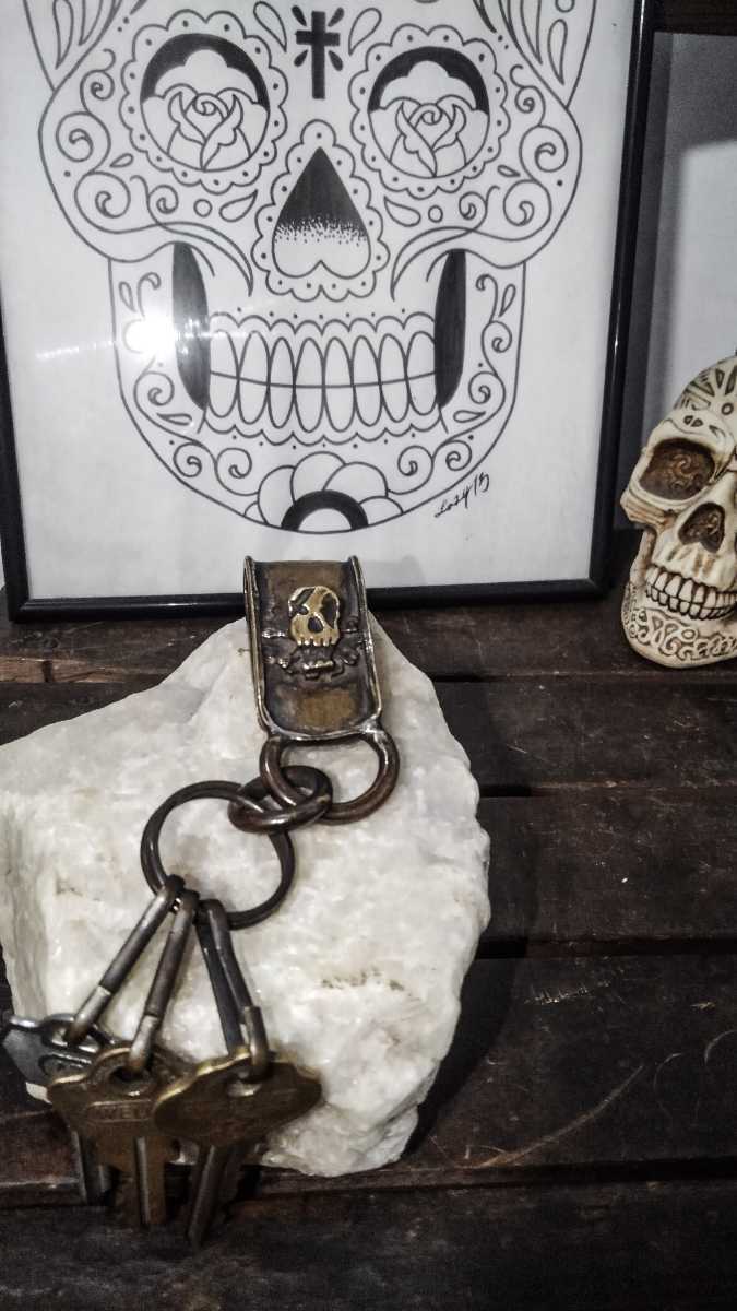 Brass Hand made skull pirates key Clip латунь ручная работа ключ зажим Skull Pirates брелок для ключа цепочка для ключей Vintage 