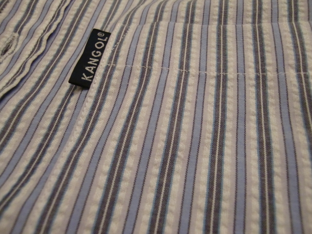 送料無料 80's~90's USA製 再構築 ドッキング ワークシャツ 半袖 ストライプ シャツ リメイク VINTAGE ンテージ アメリカ製 80年代 90年代 _シアサッカー素材