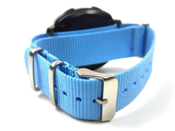 ナイロン製ミリタリーストラップ トップ natoタイプ 腕時計布ベルト 20mm 安値 ブルー