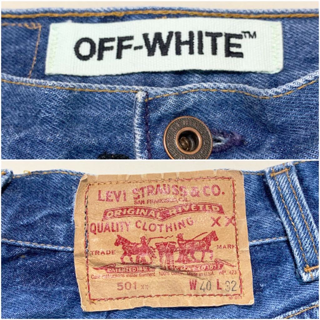 * superior article Levi's × eggshell white special order 501 remake Vintage Denim pants America made Levi\'s OFF-WHITE old clothes va- Jill a blow 