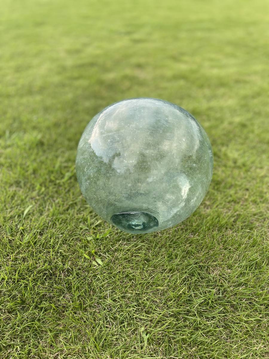 レトロ　漁具　ガラス玉　瓶玉　浮き玉　気泡ガラス　２４ｃｍ◆インテリア　ガーデニング　ディスプレイ　３個セット_画像3