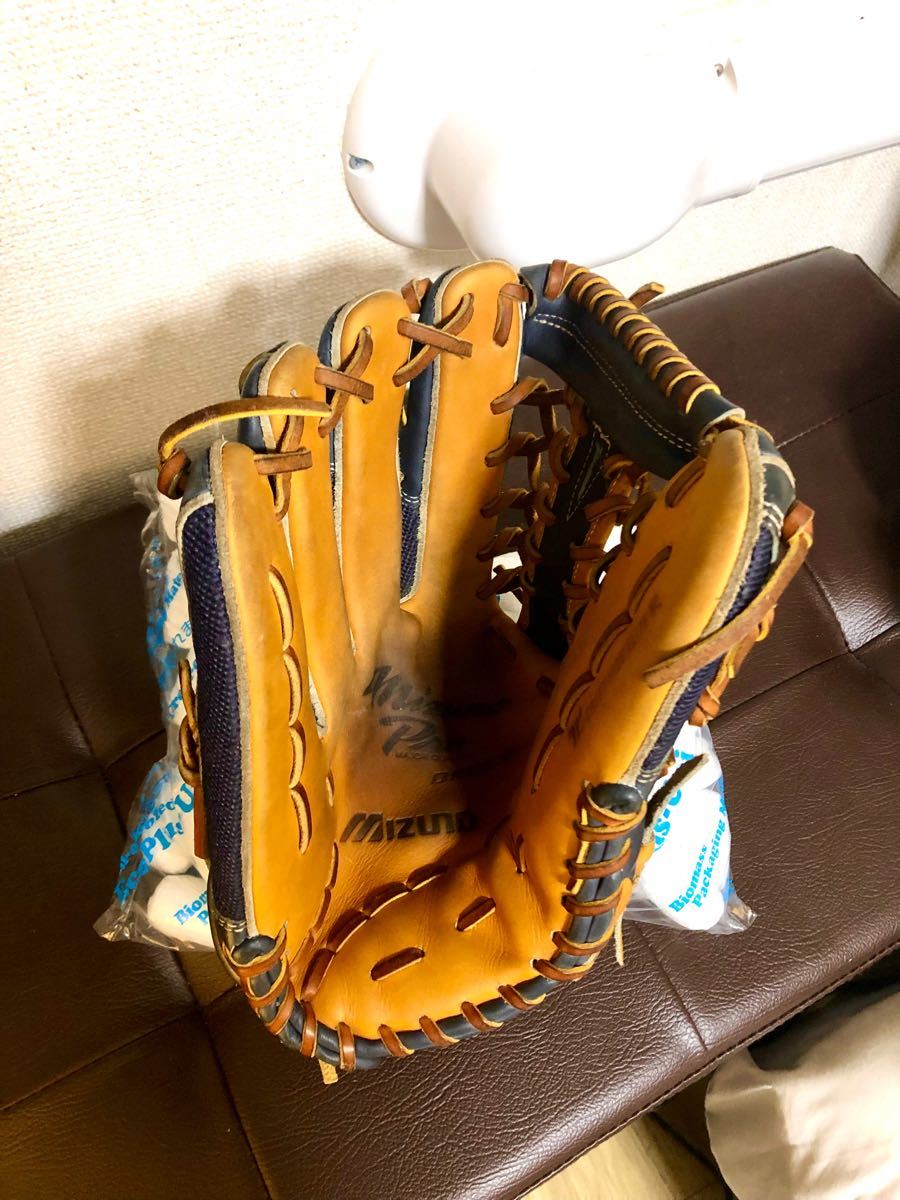 【左投げ】ミズノプロ 軟式オーダー 外野手用 グローブ 背面メッシュ　コルク×ネイビー MIZUNO 野球グローブ 大人用