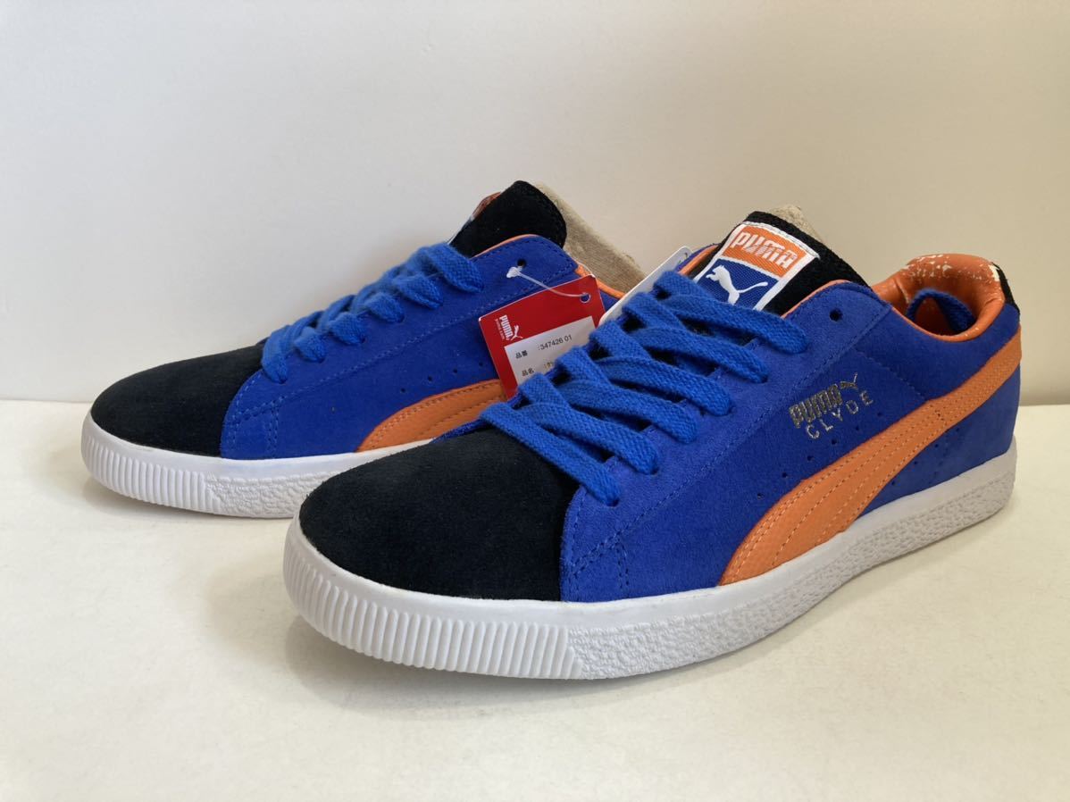 [ dead stock ]PUMA CLYDEk ride knicks color 26.5 centimeter suede suede suede Royal × orange niks