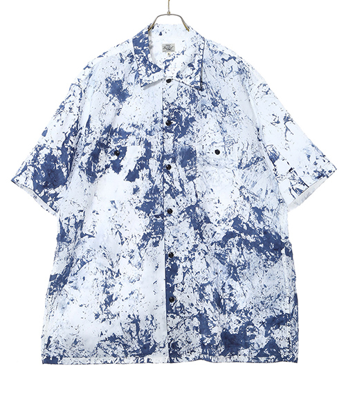 20SS GOLD SUVIN COTTON BROAD S/S REGULAR SHIRT SPLASH DYED スプラッシュ柄 シャツ L 東洋エンタープライズ ゴールド_画像1