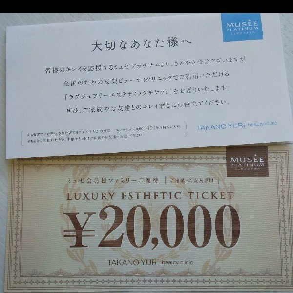 たかの友梨ビューティクリニックラグジュアリーエステティックチケット