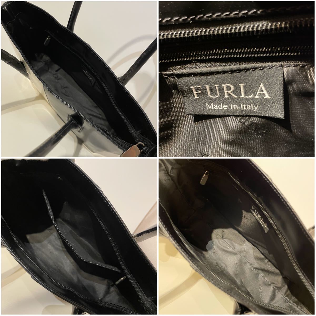 FURLA フルラ ハンドバッグ ショルダーバッグ バイカラー 白黒 FURLA フルラ ハンドバッグ ショルダーバッグ バイカラー 白黒