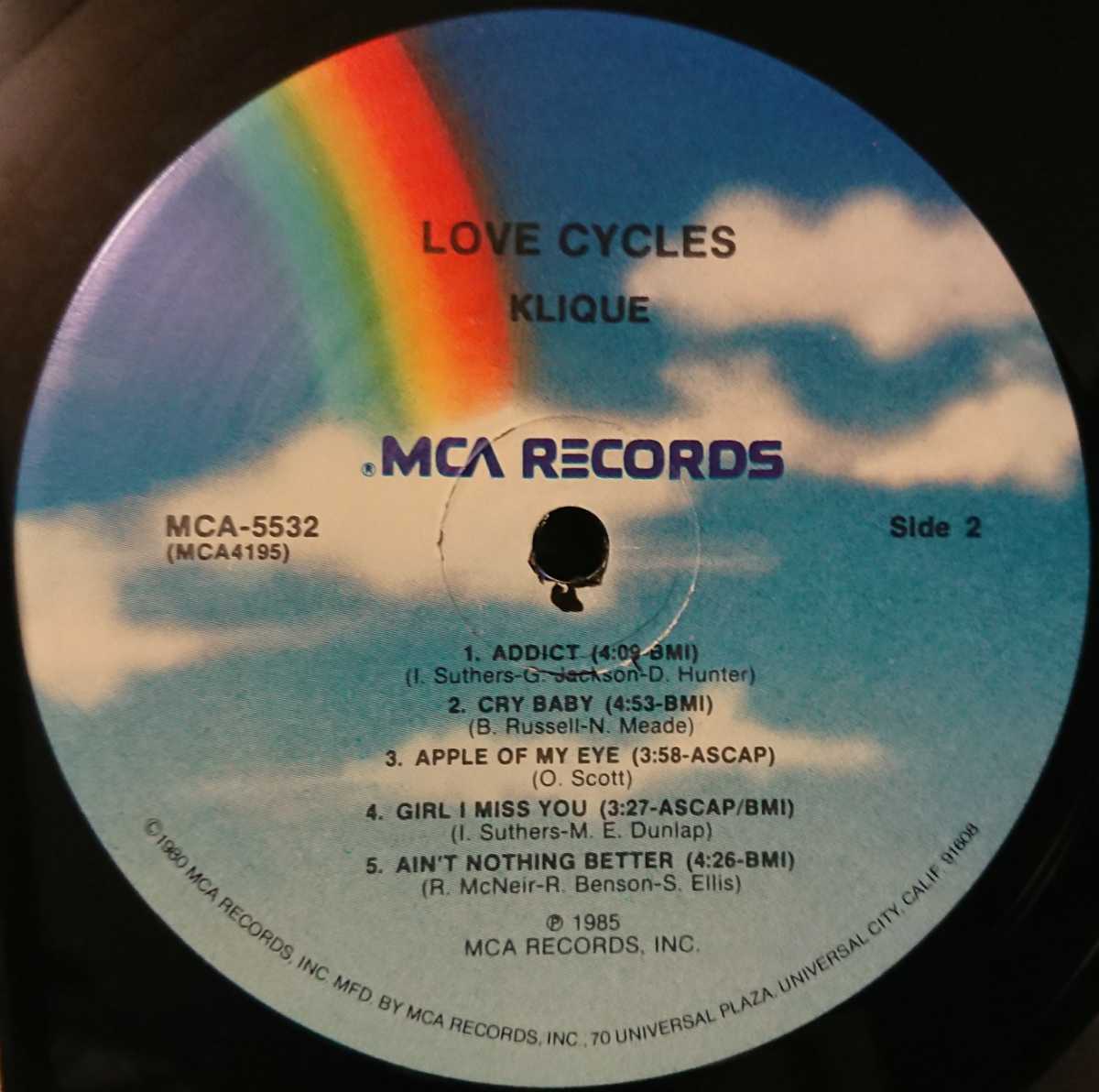 美盤 Klique Love Cycles/1985 US/MCA Records MCA-5532_画像4