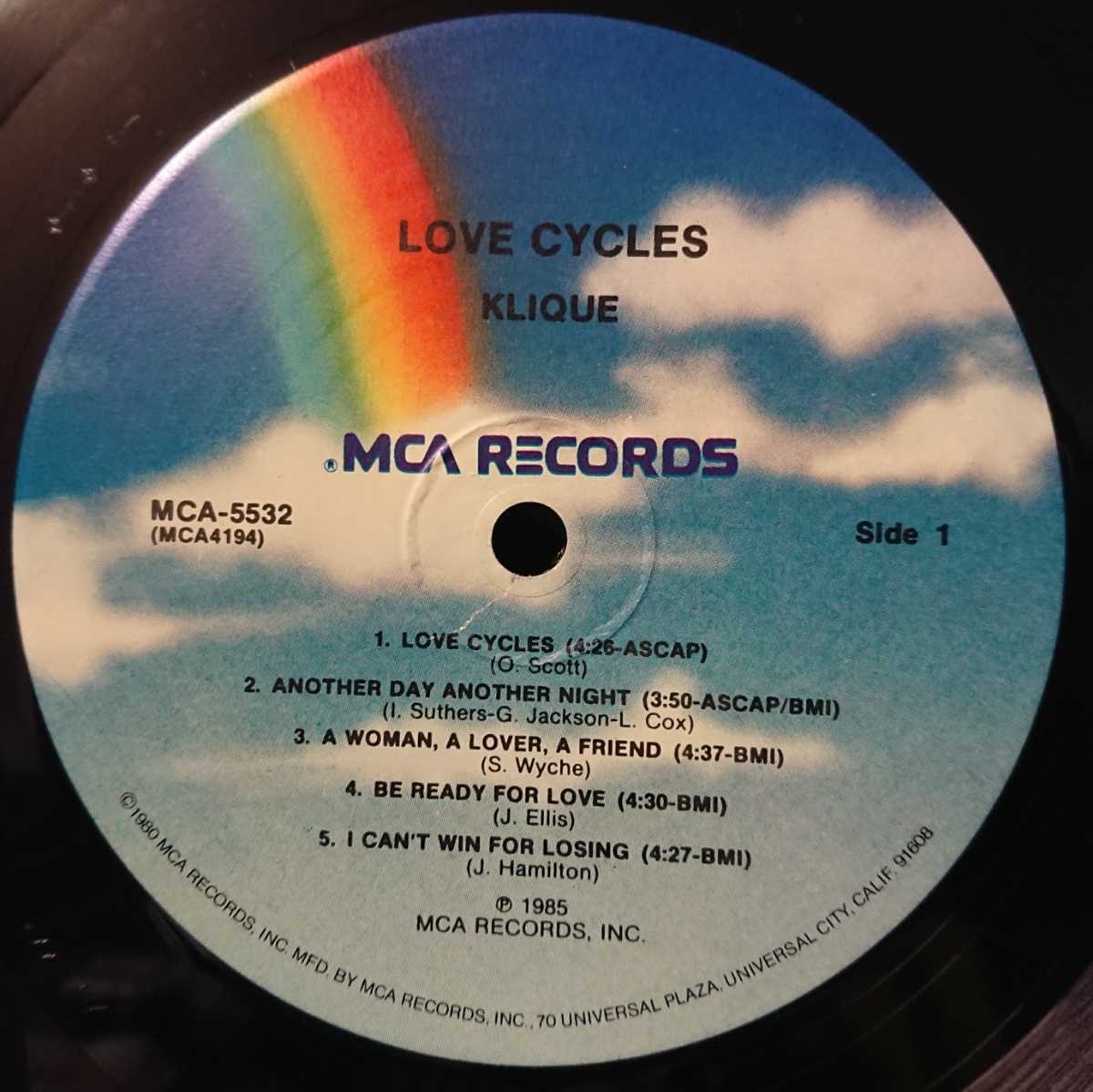 美盤 Klique Love Cycles/1985 US/MCA Records MCA-5532_画像3