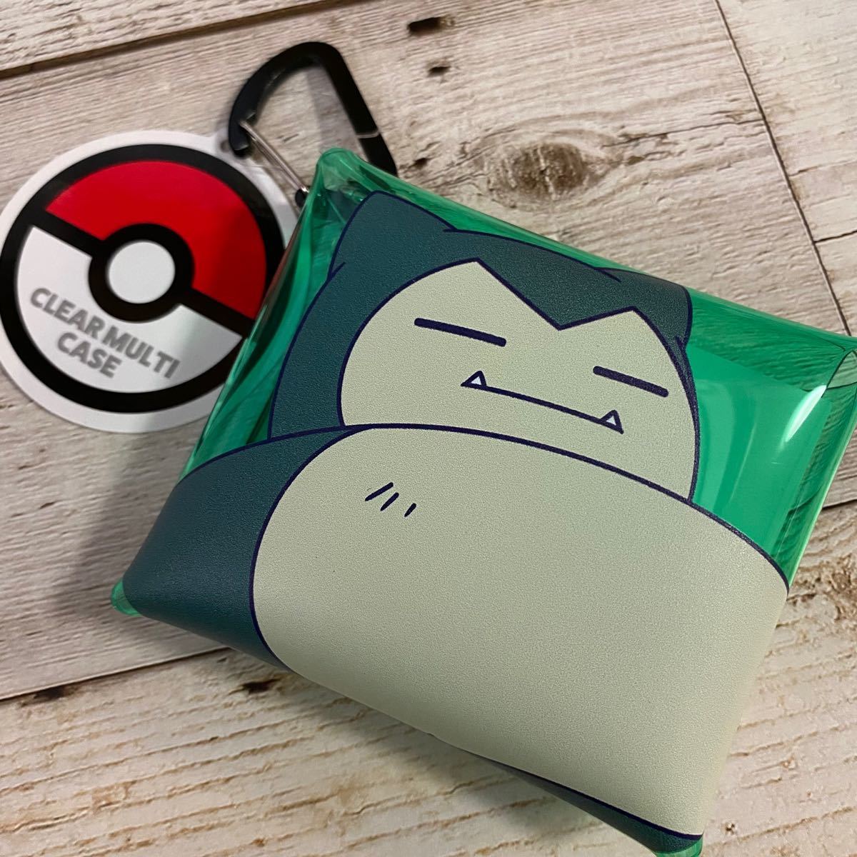 Paypayフリマ ポケモン カラビナ付き クリアマルチケース Mini カビゴン コインケース 小物入れ 小銭入れ ポケットモンスター