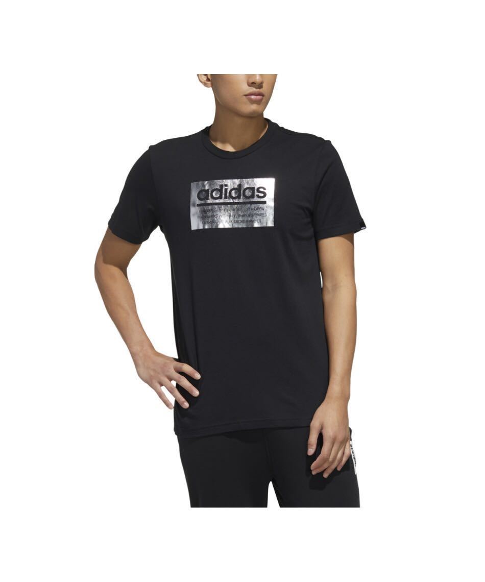 542 ☆ 未使用 【adidas】アディダス グラフィック Tシャツ ブラック シルバーメタリック Mサイズ FM6254 GVB49 価格2,490＋税_画像4