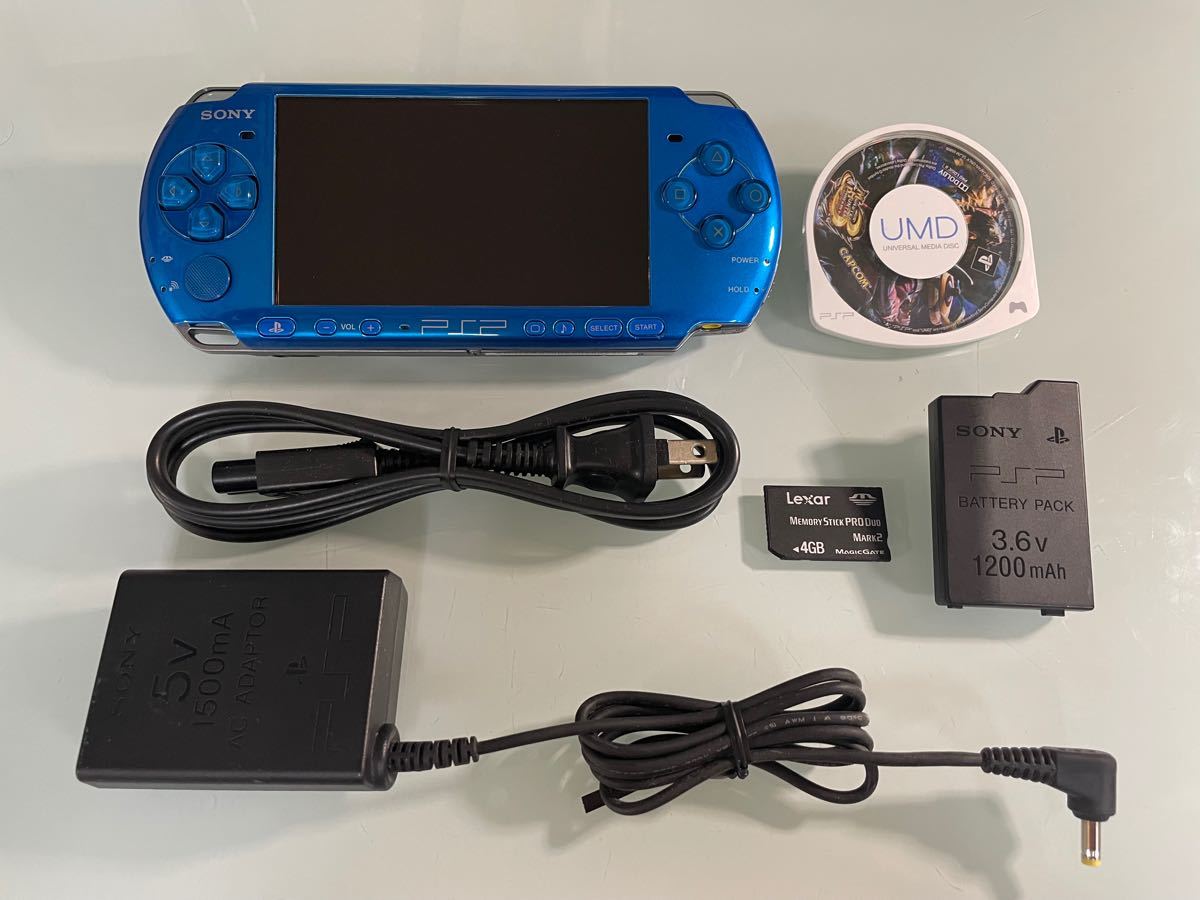 液晶極美】PSP3000 大容量メモリーですぐ遊べる バイブラントブルーVB