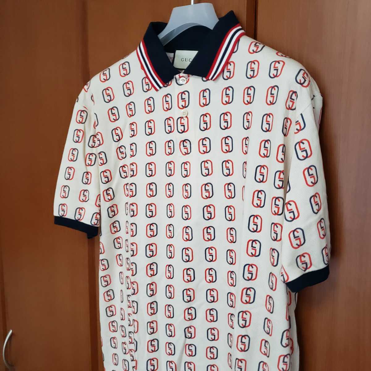 【新品】GUCCI インターロッキング ポロシャツ XL グッチ polo off white モノグラム_画像5