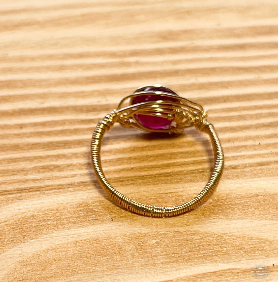 -SUI8- No.59 ルビーのリング指輪　K14GF サイズ12号　a Ruby ring K14GF size12_画像2