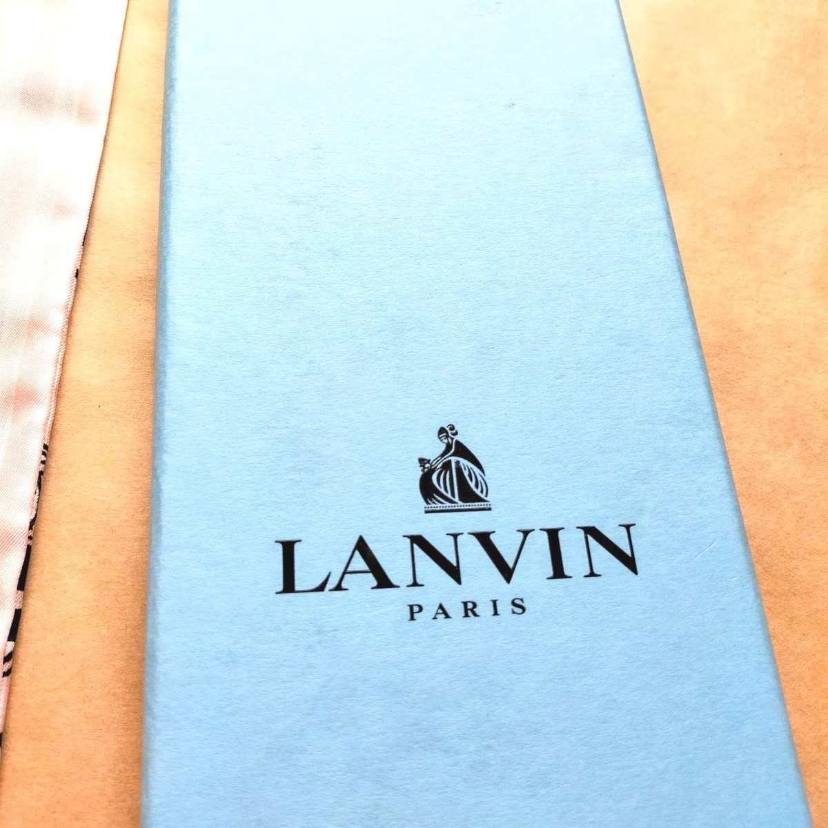 【LANVIN ランバン】ミッツァ スカーフ ナロータイ シルク100% ピンク