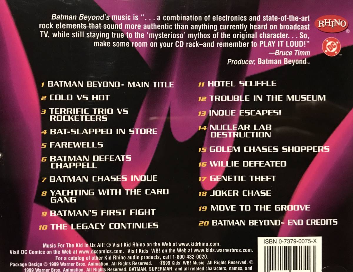 CD レア盤　BATMAN BEYOND バットマン ビヨンド OST サウンドトラック　検索：バットマン・ザ・フューチャー サントラ アニメ EP LP DVD_画像4