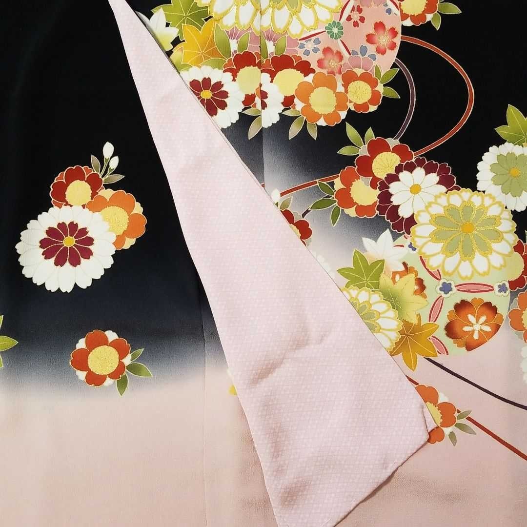 タイムセール!!『新品・手描き友禅 ・未仕立て品』 金駒 金彩加工 八