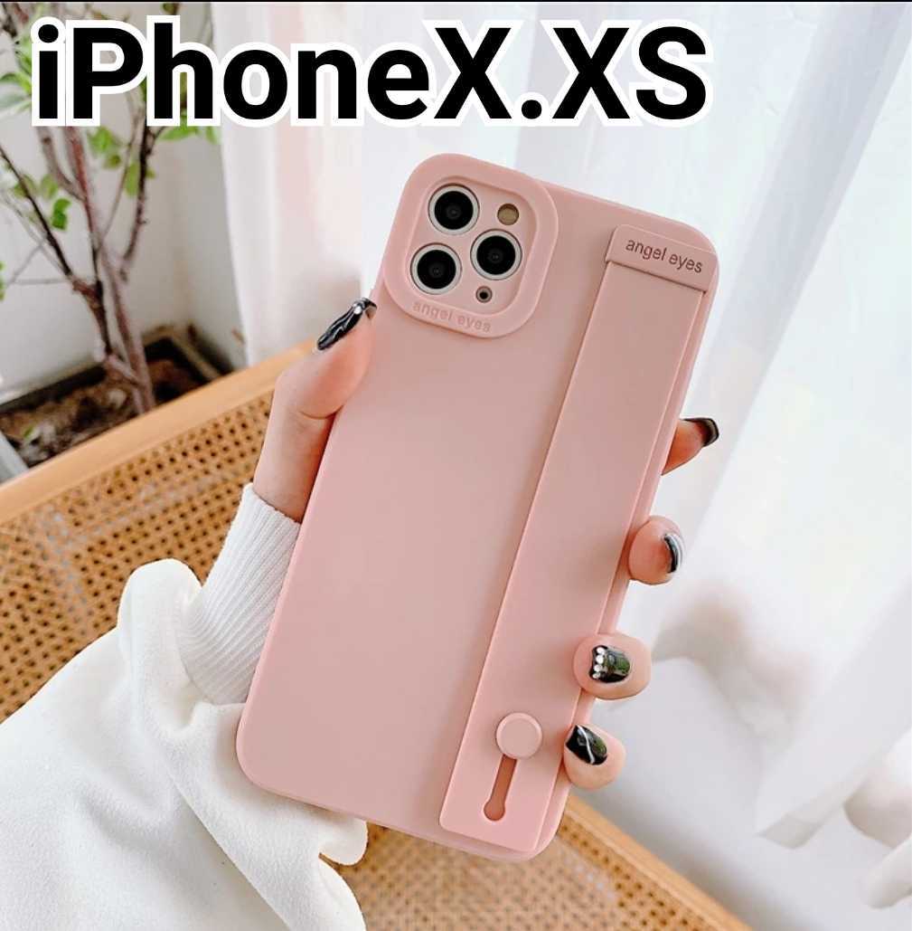 iPhone X XS ケース　ピンク　ベルト　可愛い