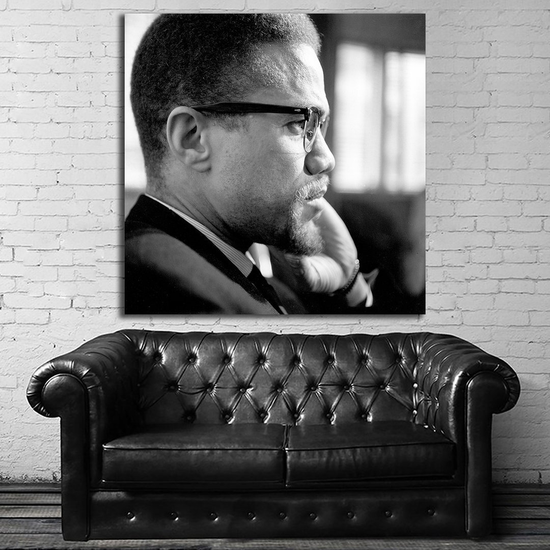 マルコムX 特大 ポスター 約100x100cm マルコム 海外 インテリア グッズ 絵 雑貨 写真 フォト 牧師 人権活動家 アート 大判 大 Malcolm X_画像1