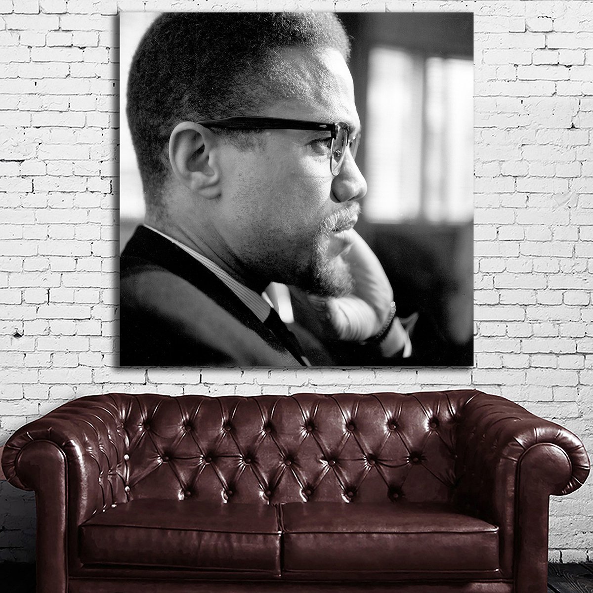 マルコムX 特大 ポスター 約100x100cm マルコム 海外 インテリア グッズ 絵 雑貨 写真 フォト 牧師 人権活動家 アート 大判 大 Malcolm X_画像2