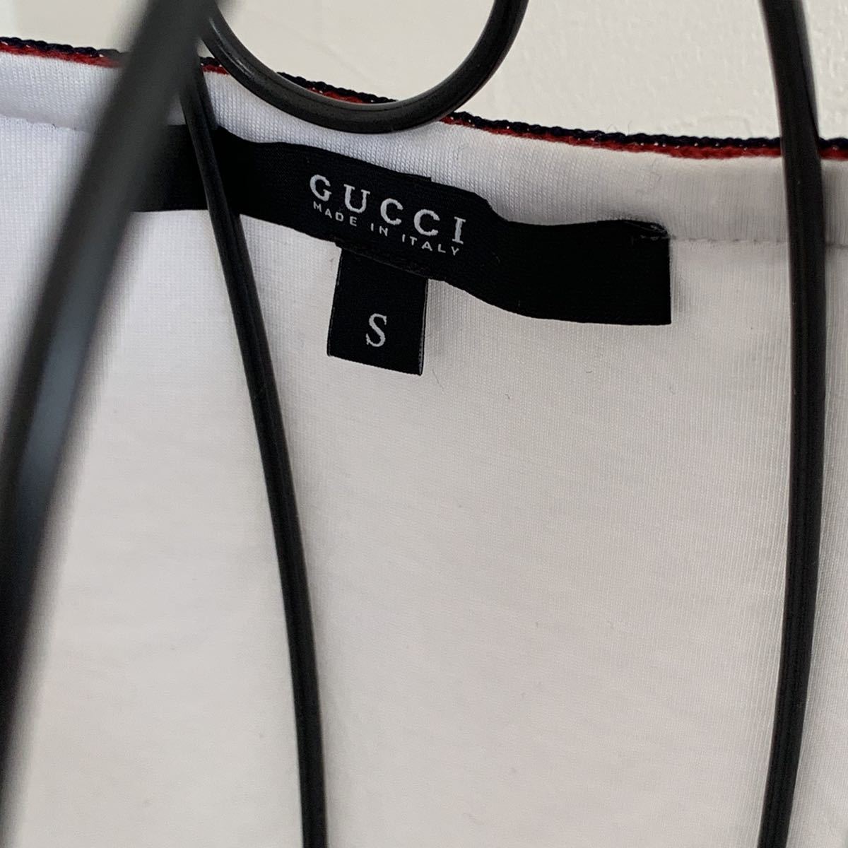 [ free shipping ]GUCCI Gucci Sherry line short sleeves cut and sewn red green lady's S