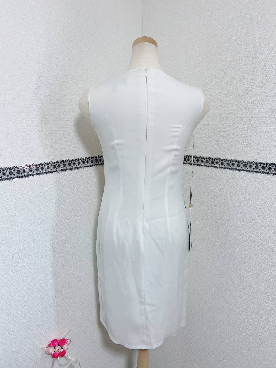 新品 0/7～9 Tadashi Shoji タダシショージ ブルー ワンピース ドレス ホワイト 通勤 WN18060NT_画像6