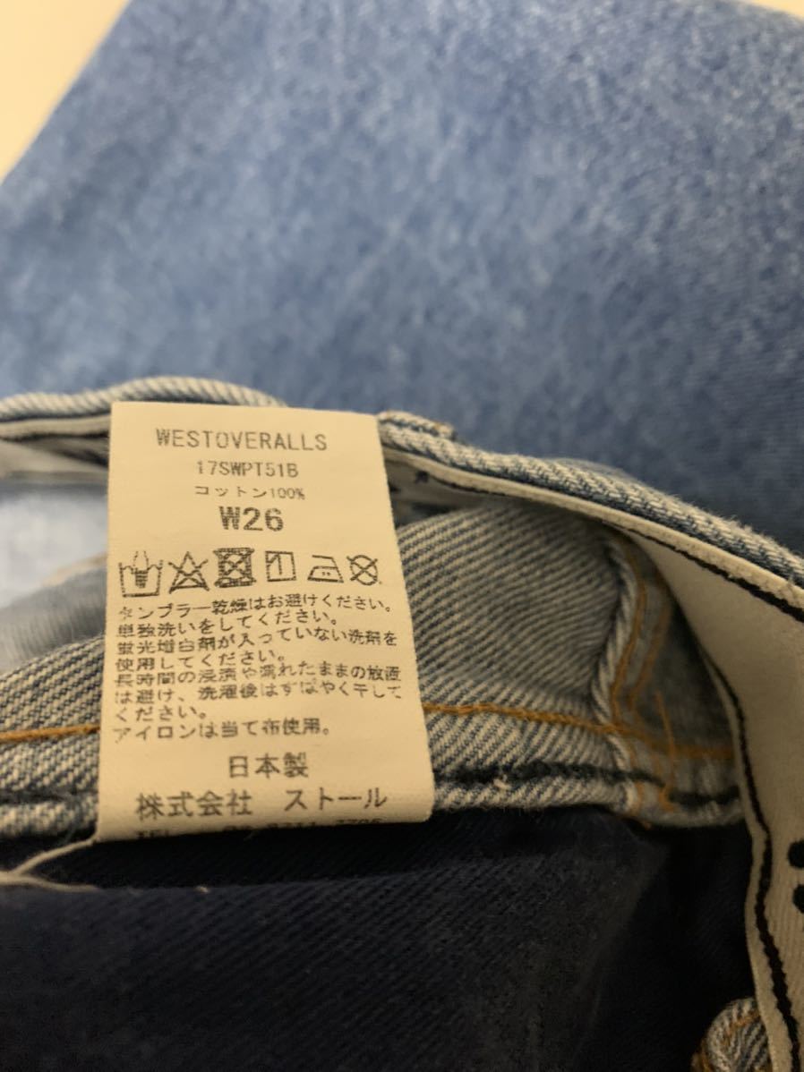 WEST‘S　WESTOVERALLS　ウエストオーバーオールズ　801S　17SWPT51B　ジーンズ　デニム　ブルー　レディース　パンツ　ボトム　W26