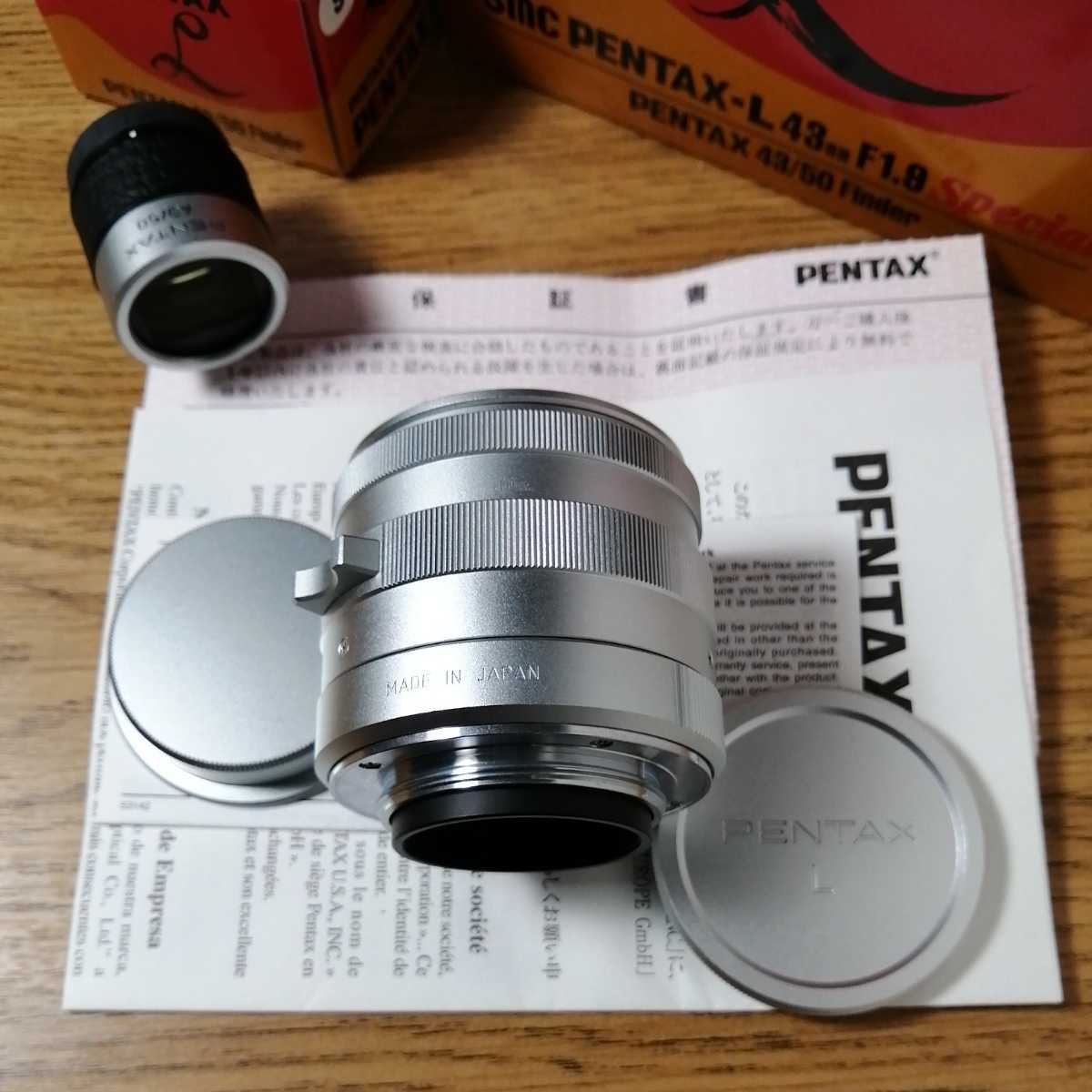 美品 PENTAX ペンタックス SMC PENTAX-L 43mm F1 9 Special 付属 美品 PENTAX ペンタックス SMC PENTAX-L 43mm F1 9 Special 付属