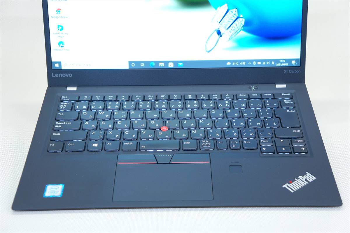 【即配】第7世代Corei7+SSD256GB+8Gメモリ搭載！狭額14型FHD液晶 X1 Carbon i7-7500U カメラ Office Win10_画像3