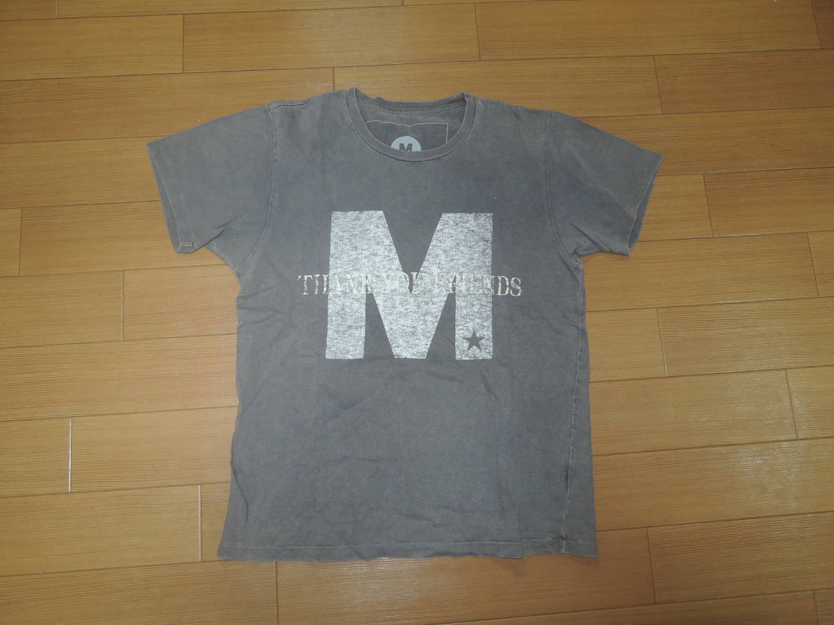 M エム かすれロゴ Tシャツ S カットソー LOGO 染加工 TMT /_画像1