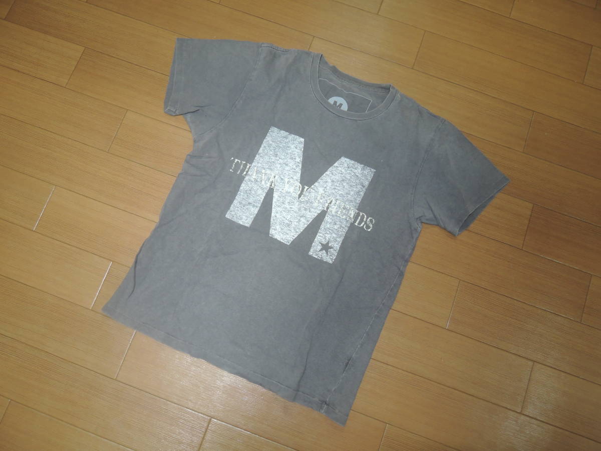 M エム かすれロゴ Tシャツ S カットソー LOGO 染加工 TMT /_画像2