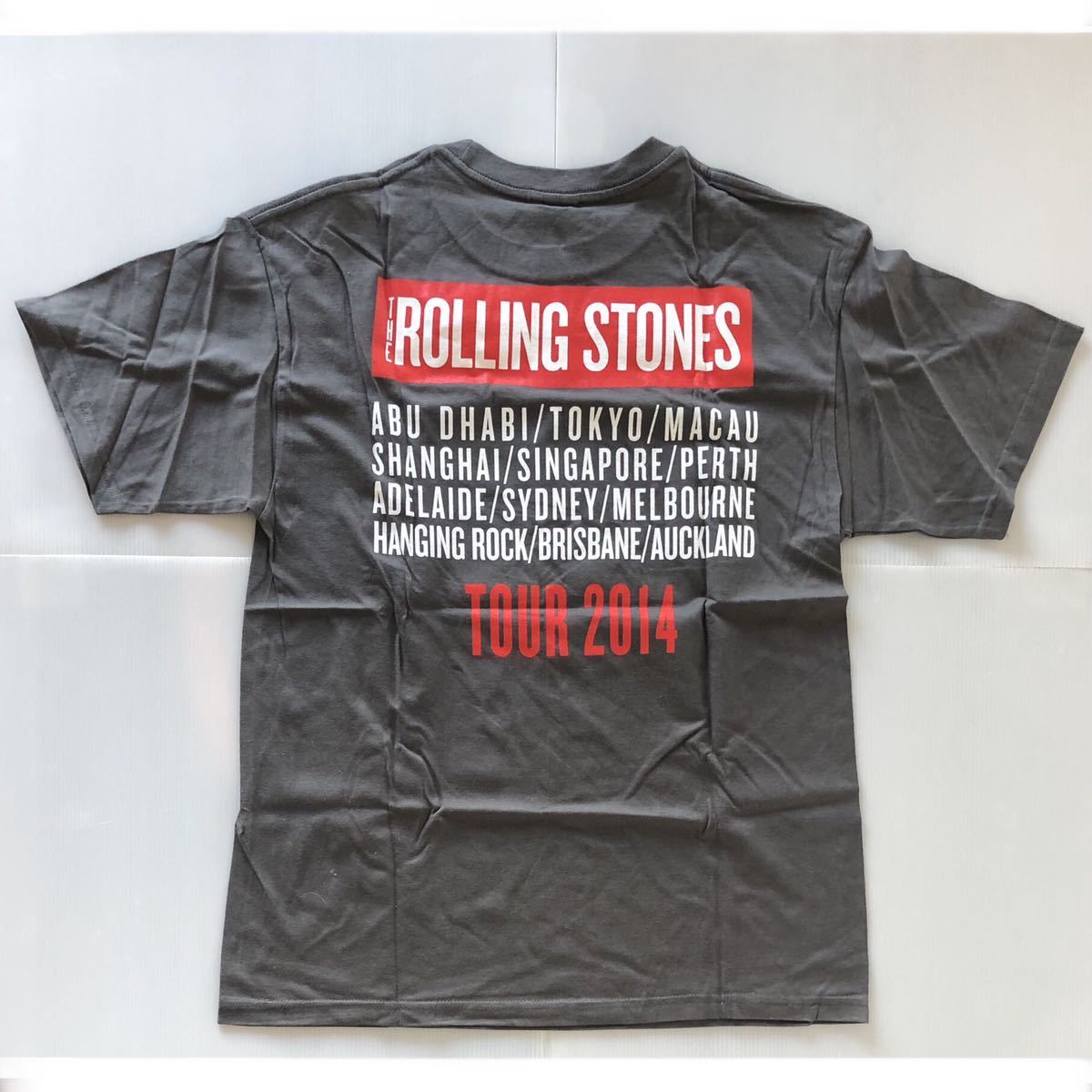 【グレーM】ローリングストーンズ 2014 ツアー 公式Tシャツ「14 ON FIRE」東京ドーム購入/未着用新品/THE ROLLING STONES/チャーリーワッツ