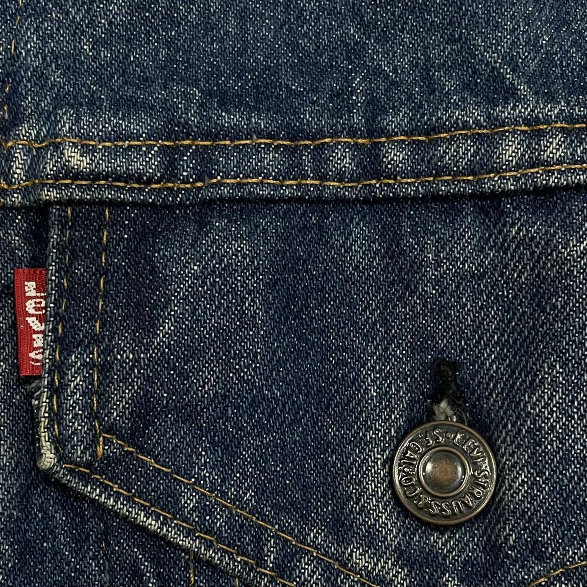 vintage 80s90s Levi's USA 71205-0217 4th(36L) リーバイス スモールe ロング Gジャン デニム ジャケット ビンテージ 3rd_画像5