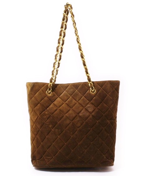 CHANEL シャネル ◇ スエード マトラッセ レザー 皮 革 デカ CC ロゴ マーク ターンロック W チェーン ショルダー トート バッグ 鞄_画像2