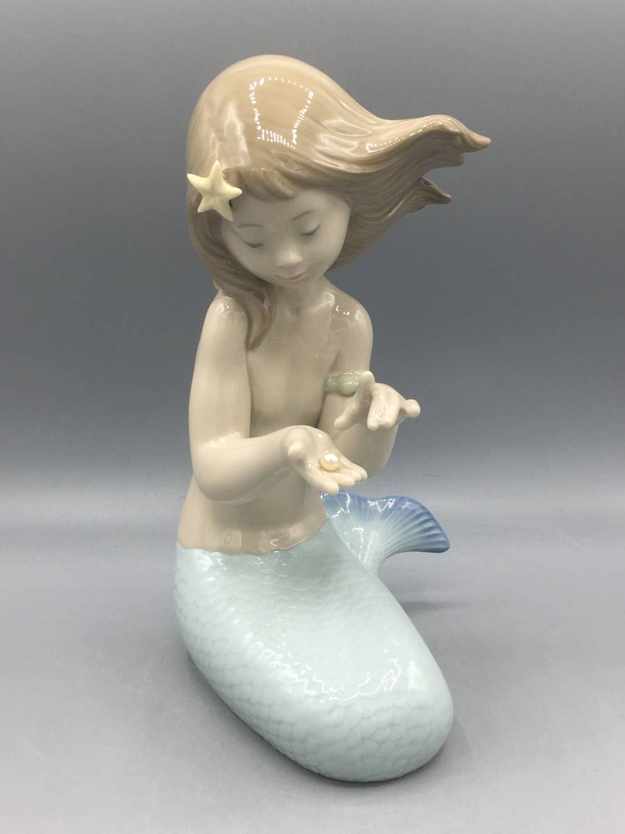 希少 リヤドロ LLADRO マーメイド 海の宝石 真珠 人魚 少女 置物 フィギュリン 陶器 1368 レア 陶器人形