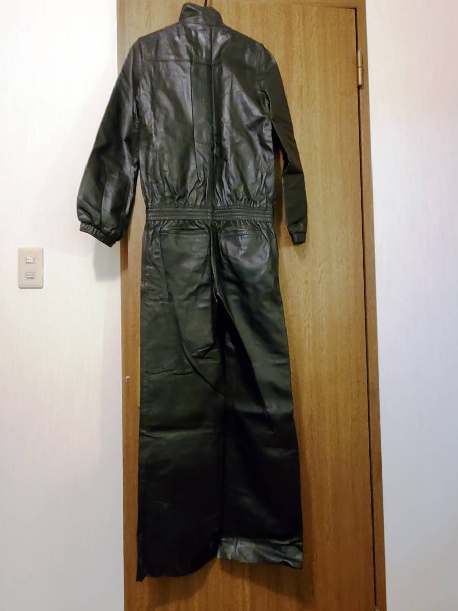  unused /g.v.g.v/ leather Jump suit / leather cat suit / leather flight suit / leather coverall / cow leather / black / size M