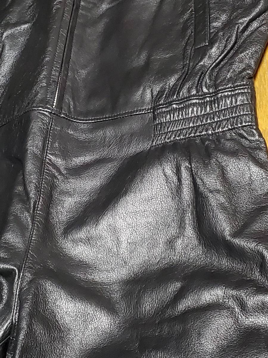  unused /g.v.g.v/ leather Jump suit / leather cat suit / leather flight suit / leather coverall / cow leather / black / size M