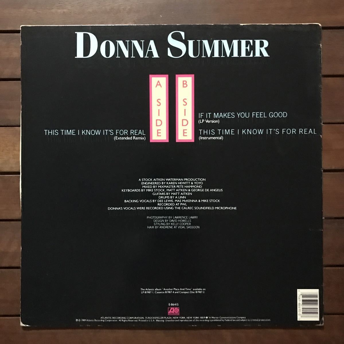 【r&b】Donna Summer / This Time I Know It's For Real［12inch］オリジナル盤《R40 9595》_画像2