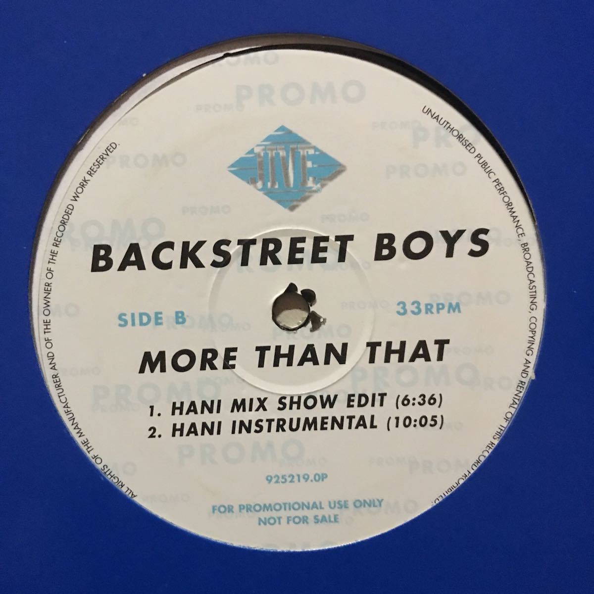 【house】Backstreet Boys / More Than That［12inch］オリジナル盤《O-170 9595》_画像3