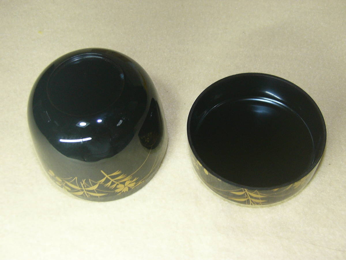 美品 棗 なつめ 中棗 塗 金蒔絵 漆器 峰房造 茶道具 峰房 | monsterdog