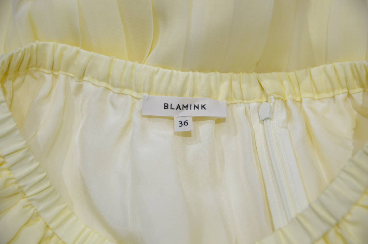 BLAMINKbla норка шелк юбка в складку 36 желтый Y-298640