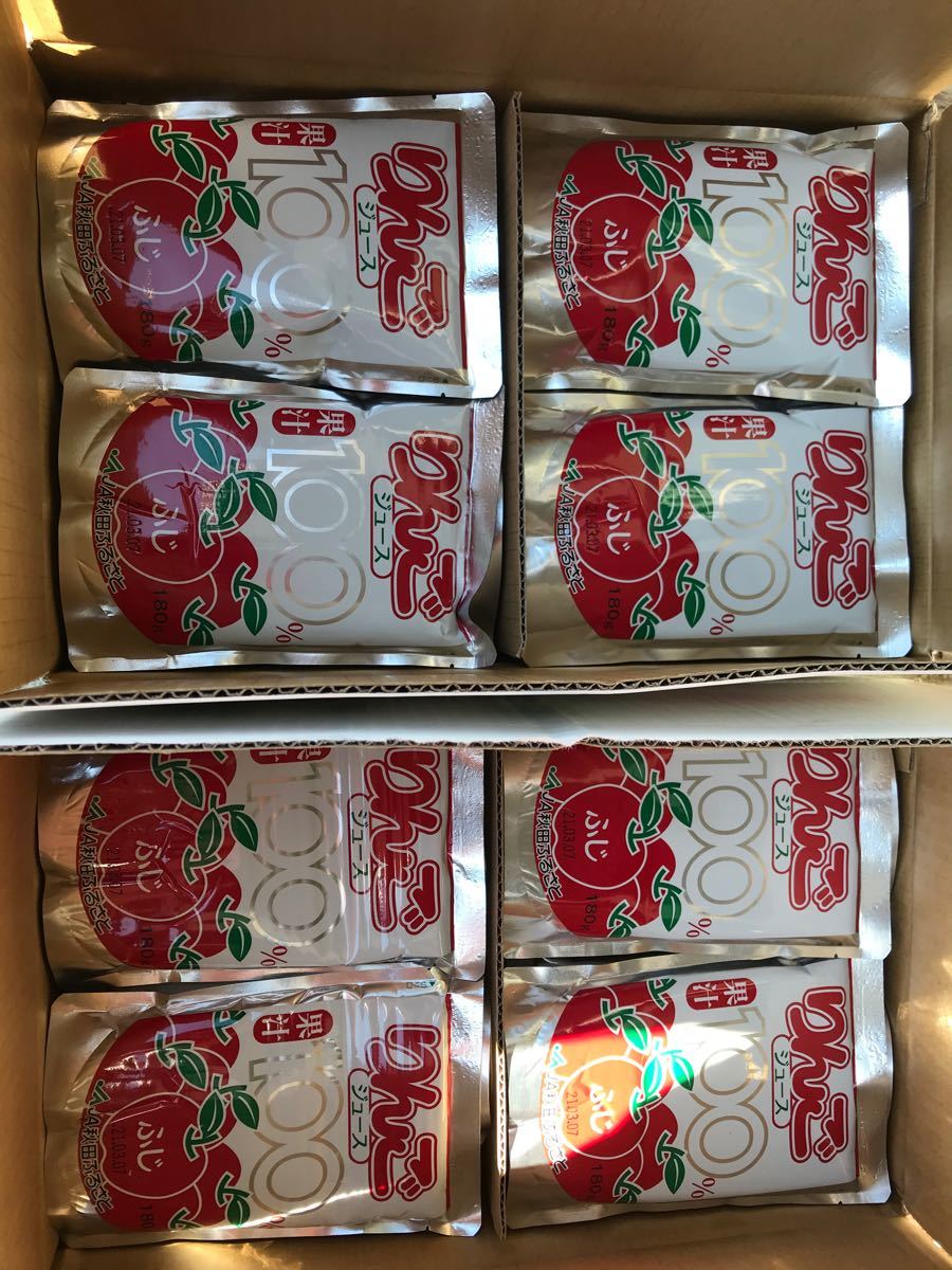 残り8ケース 秋田産 りんごジュース 果汁100% 4箱(80袋)まとめ買いのお得セット!【品種は富士】 1