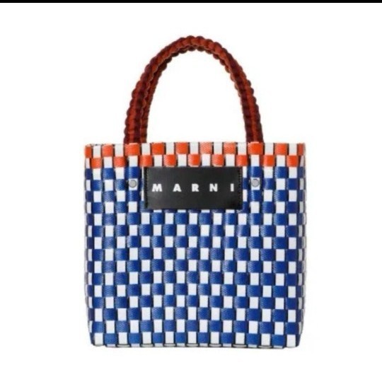 最新作】MARNI フラワーカフェ ピクニックバッグ ミニ ウルトラマリン